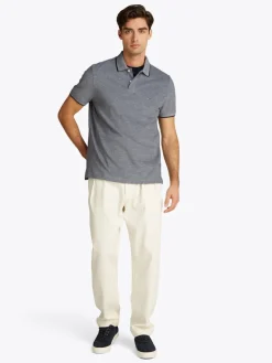 Tommy Hilfiger miesten pikeepaita, OXFORD TWO TONE TIPPED REG POLO Harmaa Kuosillinen