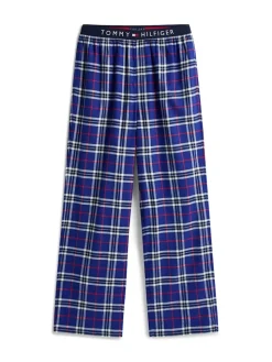 Tommy Hilfiger miesten pyjamahousut K FLANNEL PJ PANT WAISTBAND, sininen ruutu