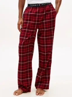Tommy Hilfiger miesten pyjamahousut K FLANNEL PJ PANT WAISTBAND, punainen ruutu