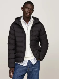 Tommy Hilfiger Miesten Takki, HOODED JACKET Musta