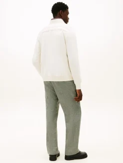 Tommy Hilfiger miesten takki Mix Media Ess RWB Stand Collar, luonnonvalkoinen