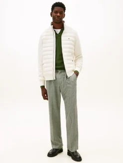 Tommy Hilfiger miesten takki Mix Media Ess RWB Stand Collar, luonnonvalkoinen