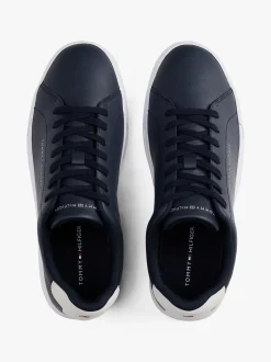 Tommy Hilfiger miesten tennarit, TH COURT LEATHER DETAIL ESS Tummansininen