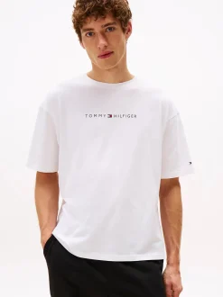 Tommy Hilfiger miesten t-paita, SS TEE CONT LOGO Valkoinen