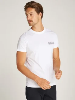 Tommy Hilfiger miesten t-paita, PRINTED BADGE TEE Valkoinen