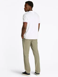 Tommy Hilfiger miesten t-paita, GLOBAL STRIPE CUFF TEE Valkoinen