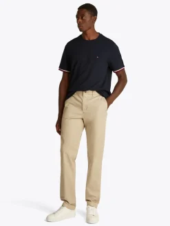 Tommy Hilfiger miesten t-paita, GLOBAL STRIPE CUFF TEE Tummansininen