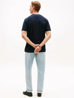 Tommy Hilfiger miesten t-paita Global Stripe Pique Pocket Tee, tummansininen