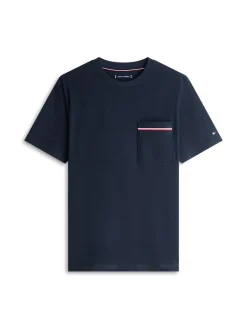 Tommy Hilfiger miesten t-paita Global Stripe Pique Pocket Tee, tummansininen