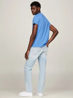 Tommy Hilfiger Miesten T-Paita, STRIPE CHEST TEE Keskisininen