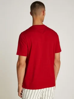 Tommy Hilfiger Miesten T-paita, MONOTYPE PRINTED LABEL Punainen