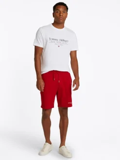 Tommy Hilfiger miesten t-paita, HILFIGER CENTER STACK LOGO TEE Valkoinen