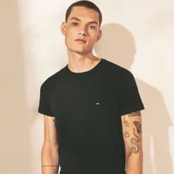 Tommy Hilfiger Miesten T-paita, Core Stretch Slim Musta