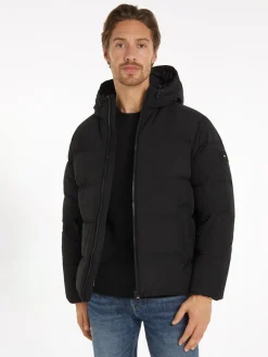 Tommy Hilfiger Miesten Untuvatakki, K DOWN HOODED PUFFER Musta