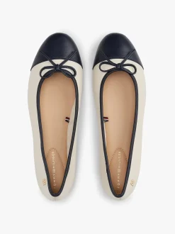 Tommy Hilfiger naisten balleriinat, TOE CAP LEATHER BALLERINA Beige Kuosi