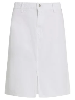 Tommy Hilfiger naisten farkkuhame, DNM KNEE STRAIGHT SKIRT WHITE Valkoinen