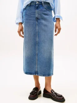 Tommy Hilfiger naisten hame, LANA MIDI HW SKIRT Indigo