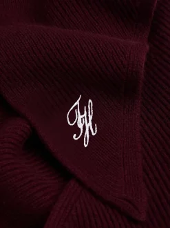 Tommy Hilfiger naisten huivi TOMMY SCRIPT CASH TRIANGLE SCARF, viininpunainen