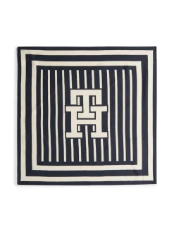 Tommy Hilfiger naisten huivi TH Elevated Chic Silk Square, sininen kuosi