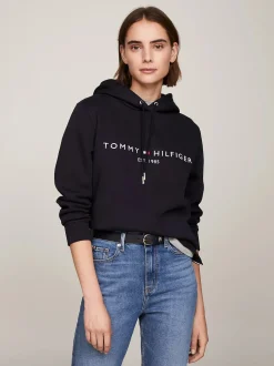 Tommy Hilfiger naisten huppari, TH HERITAGE HILFIGER HOODIE LS Tummansininen