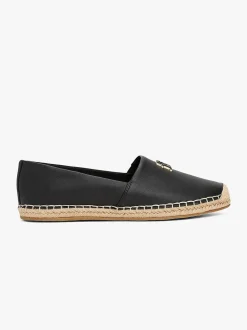 Tommy Hilfiger naisten kengät, TH LOGO LEATHER ESPADRILLE Musta