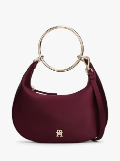Tommy Hilfiger naisten laukku TH BRIGHT BRACELET HOBO SATIN, viininpunainen