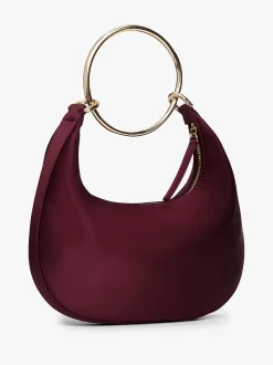 Tommy Hilfiger naisten laukku TH BRIGHT BRACELET HOBO SATIN, viininpunainen