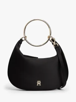 Tommy Hilfiger naisten laukku TH BRIGHT BRACELET HOBO SATIN, musta