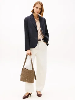 Tommy Hilfiger naisten laukku TH BRAIDED SHOULDER BAG, kitti