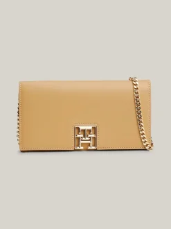 Tommy Hilfiger naisten lompakko, TH RESET LRG FLAP W CHAIN Vaalea Beige