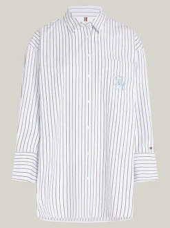 Tommy Hilfiger naisten paitapusero, STRIPE LOOSE FIT SHIRT Raidallinen Sininen