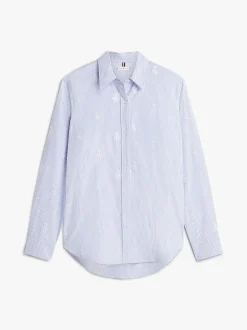 Tommy Hilfiger naisten paitapusero Oxford AOP Relaxed Shirt, vaaleansininen