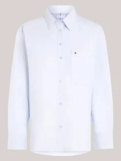 Tommy Hilfiger Naisten Paitapusero, Essential Cotton Easy Fit Shirt Vaaleansininen