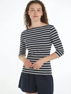 Tommy Hilfiger Naisten Paita, NEW CODY SLIM BOAT-NK Raidallinen Sininen