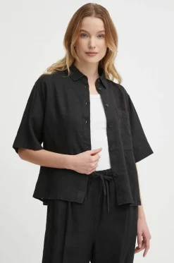 Tommy Hilfiger naisten pellavapaita, LINEN SS SHIRT Musta