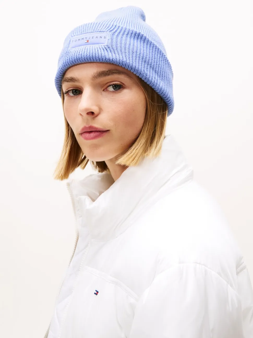 Tommy Hilfiger naisten pipo, TJW LINEAR BEANIE Vaaleansininen