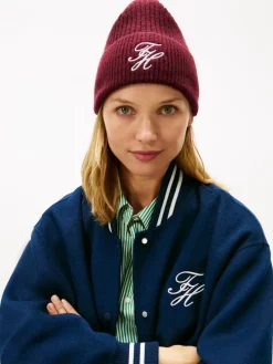 Tommy Hilfiger naisten pipo Tommy Script Cashmere Beanie, viininpunainen