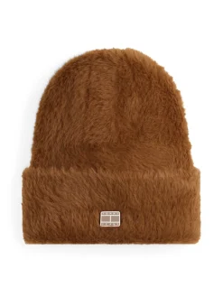 Tommy Hilfiger naisten pipo W HERITAGE FLUFFY BEANIE, Kameli