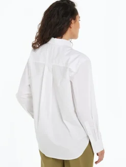 Tommy Hilfiger Naisten Pusero, SOLID COTTON EASY FIT SHIRT Valkoinen