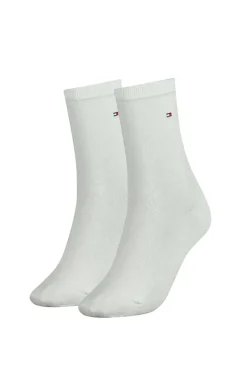 Tommy Hilfiger Naisten Sukat, SOCK CASUAL 2PK SHINY Luonnonvalkoinen
