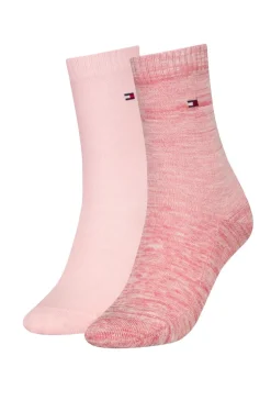 Tommy Hilfiger Naisten Sukat, WOMEN SOCK 2PK RUNFREE Vaaleanpunainen