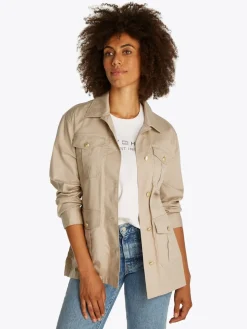 Tommy Hilfiger naisten takki, GOLD BUTTON UTILITY JACKET Vaalea Beige