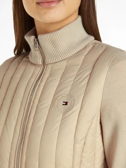 Tommy Hilfiger naisten takki, LW PADDED KNIT MIX JACKET Vaalea Beige