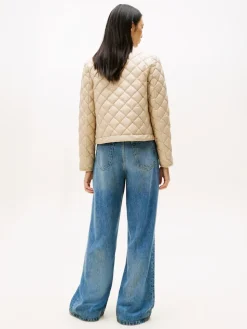 Tommy Hilfiger naisten takki, BUTTON QUILTED REG LADY JACKET Luonnonvalkoinen