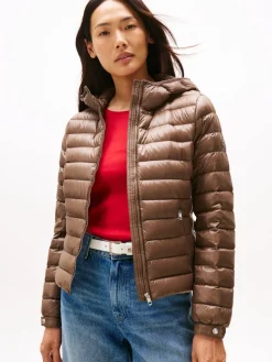 Tommy Hilfiger naisten takki, UL DOWN REG HOODED JACKET Tummanruskea