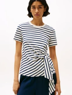 Tommy Hilfiger naisten t-paita, KNOT BOAT-NK SS TEE Raidallinen Valkoinen