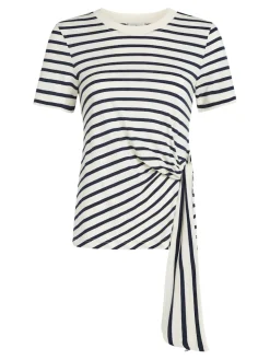 Tommy Hilfiger naisten t-paita, KNOT BOAT-NK SS TEE Raidallinen Valkoinen