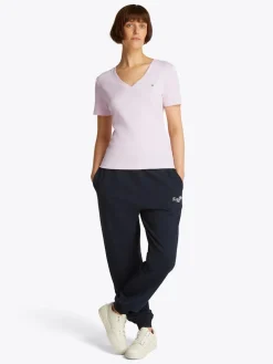 Tommy Hilfiger naisten t-paita, SLIM CODY V-NK SS, C1O Vaaleanpunainen