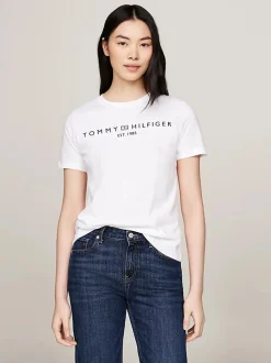Tommy Hilfiger naisten t-paita, REG CORP LOGO C-NK SS Valkoinen