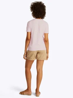 Tommy Hilfiger naisten t-paita, K-REG SCRIPT C-NK TEE SS Vaaleanpunainen